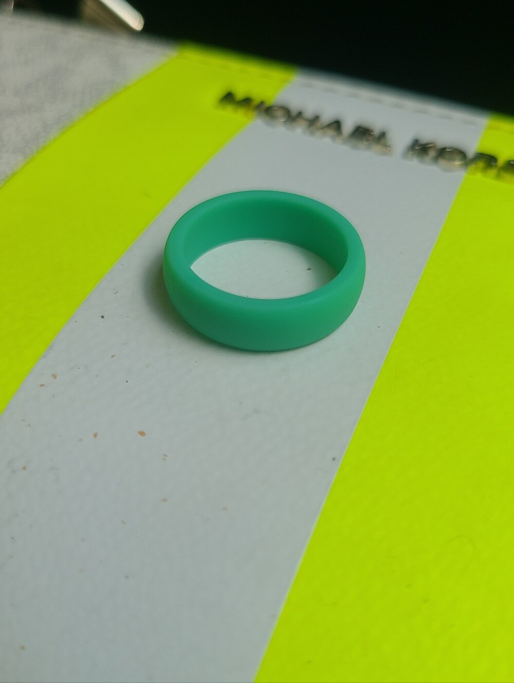 Teal Silicone Ring wedding Band sz 5